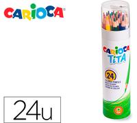 Lápiz Color Carioca Tita Mina 3 Mm Tubo Metálico 24 Colores Surtidos + Recortadora Lápiz - CARIOCA
