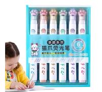 Lápiz colorido para gato, Quick Dry Highlighter, Smooth Writing Tool, Scrapbooking Letters Cards Note-Taking Accessory, Multifunctional School Study Stationery Kit, Office Gear for Students, Teachers