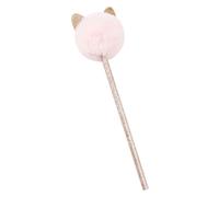 Lápiz con pompón de gato rosa
