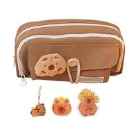 Lápiz De Apertura Amplia | Lindo Estuche De Carpincho | Estuche Para Bolígrafos De Dibujos Animados | Estuche De Amplia Apertura Con Múltiples Compartimentos Para Estudiantes De Todas Las Edades, Este