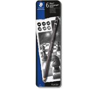 Lapiz De Artista Negro Staedtler Mars Lumograph En Caja De Metal De 6 (100B G6)
