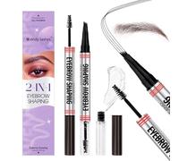 Lápiz De Ceja Con Gel De Ceja 2 En 1,Impermeable Eyebrow Pencil Marrón Oscuro Con 4 Puntas De Micro-Tenedor,Gel Sellador Transparente,Que Crea Trazos Que Imitan El Vello(ST-eyebrow pen-03SZ)