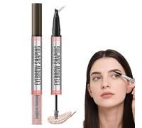 Lápiz de cejas 2 en 1 con gel, 2026 nueva cabeza doble multifunción 3D Microblading Eyebrow Tattoo Pencil, lápiz de cejas preciso con 4 puntas Lápiz de cejas natural duradero (color: B)