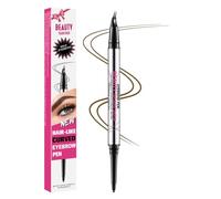 Lápiz de cejas 2 en 1 microblading con punta de horquilla de 2 puntas y pincel. Lápiz de precisión resistente al agua con dos extremos para trazos naturales similares al cabello, se puede llevar todo
