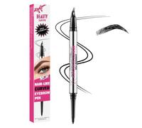 Lápiz de cejas 2 en 1 microblading con punta de horquilla de 2 puntas y pincel. Lápiz de precisión resistente al agua con dos extremos para trazos naturales similares al cabello, se puede llevar todo
