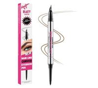 Lápiz de cejas 2 en 1 microblading con punta de horquilla de 2 puntas y pincel. Lápiz de precisión resistente al agua con dos extremos para trazos naturales similares al cabello, se puede llevar todo