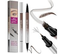 Lápiz de cejas 2 en 1 resistente al agua, lápiz de precisión con pincel para el dibujo natural del cabello, fórmula resistente a las manchas y de larga duración, ideal para principiantes, mágico