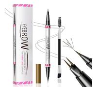 Lápiz de Cejas 3D Microblading, Lapiz Cejas 2 en 1 con 2 Puntas, Lápiz de Cejas Resistente al Agua de Larga Duración, Lápiz de Cejas Líquido Mágico Crea un Maquillaje de Cejas Natural (Marrón Negro)