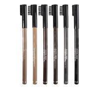 Lápiz de cejas con cepillo integrado, lápiz de cejas impermeable, delineador de ojos, lápiz de tinte de cejas, fórmula de larga duración, aplicación de precisión, marrón, para mujeres