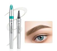 Lápiz de cejas con tatuaje a prueba de agua, lápiz de cejas de maquillaje profesional, diseño de punta de cuatro puntos(marrón claro)