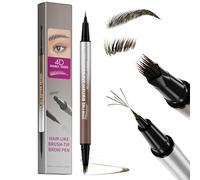 Lápiz de cejas de doble punta con cepillo para una aplicación precisa, cabello natural como trazos, efecto 4D, lápiz de cejas impermeable