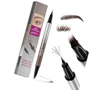 Lápiz de cejas de doble punta con cepillo para una aplicación precisa, cabello natural como trazos, efecto 4D, lápiz de cejas impermeable