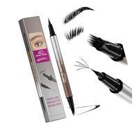 Lápiz de cejas de doble punta con cepillo para una aplicación precisa, cabello natural como trazos, efecto 4D, lápiz de cejas impermeable