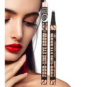 Lápiz de cejas de líquido, definición de cejas de 4 puntas impermeable, 13x6x2cm, potenciador de cejas a prueba de manchas de larga duración, trazos naturales en de cabello, herramienta de m