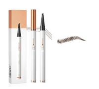 Lápiz de Cejas Efecto Microblading con 4 Puntas, Lápiz Cejas Impermeable y de Larga Duración para Maquillaje de Cejas Naturales, Perfilador de Cejas Marrón Oscuro #02, 1 Unidad