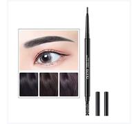 Lápiz De Cejas Lápiz de ceja con doble extremo duradero duradera pluma ultra delgada impermeable Lápiz Delineador De Cejas(Black)