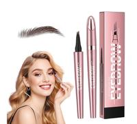 Lápiz de cejas, Lápiz de cejas mágico a prueba de agua, Lápiz de cejas resistente al agua 3D, Lápiz de cejas preciso con 4 puntas El lápiz Cejas Natural de Larga Duración (color marrón oscuro)