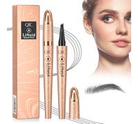 Lápiz de cejas mágico - 2024 Nuevo lápiz de cejas 3D resistente al agua para microblading | Lápiz de cejas preciso con 4 puntas | Lápiz de cejas natural duradero (14# negro)