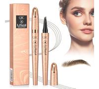 Lápiz de cejas mágico - 2024 Nuevo lápiz de cejas 3D resistente al agua para microblading | Lápiz de cejas preciso con 4 puntas | Lápiz de cejas natural duradero (11# café claro)