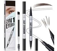 Lápiz de Cejas Mágico 2025 Nuevo, Lápiz de Cejas Microblading, Lápiz Cejas Impermeable con 2 Puntas, Resistente al Agua y al Sudor, Eyebrow Pencil Crea Pelo Natural 3D para Cejas (Marrón Oscuro)