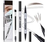Lápiz de Cejas Mágico 2025 Nuevo, Lápiz de Cejas Microblading, Lápiz Cejas Impermeable con 2 Puntas, Resistente al Agua y al Sudor, Eyebrow Pencil Crea Pelo Natural 3D para Cejas (Marrón)
