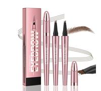 Lápiz de Cejas Mágico con 4 Puntas, Lápiz de Cejas 3D Resistente al Agua, Eyebrow Pencil de Precisión, Crear Naturales (02# Marrón oscuro-2pc)