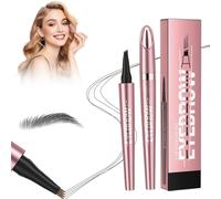 Lápiz de cejas mágico, Lápiz de Cejas Microblading de Trazo Fino Natural, Lápiz de Contorno de Cejas Microblading Impermeable 3D, Crea un Maquillaje de Cejas Natural (Negro)