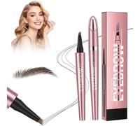 Lápiz de cejas mágico, Lápiz de Cejas Microblading de Trazo Fino Natural, Lápiz de Contorno de Cejas Microblading Impermeable 3D, Crea un Maquillaje de Cejas Natural (Marrón Oscuro)