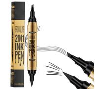 Lápiz de Cejas Mágico, Lápiz de Cejas Microblading, Nuevo 3D Resistente al Agua Micro Crayon à Sourcil 4 Puntos, Duradero, Resistente Al agua (Negro)