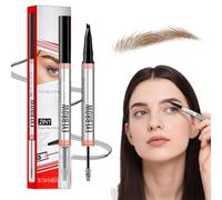 Lápiz de cejas mágico, lápiz de cejas multifunction 3D Microblading Eyebrow Tattoo Pencil, 2026 Nuevo lápiz de cejas de doble cabezal preciso con 4 puntas Lápiz de cejas natural duradero (#1)