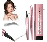 Lápiz de cejas mágico, Lápiz de Contorno de Cejas Microblading Impermeable 3D, Lápiz de cejas preciso con 4 puntas, Largo y Duradero, Crea un Maquillaje de Cejas Natural (Gris)