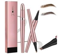 Lápiz de cejas mágico, nuevo lápiz de cejas de precisión 3D resistente al agua, con punta de 4 puntos, lápiz de cejas natural y duradero (marrón oscuro y marrón claro)