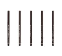 Lápiz de cejas micro preciso essence, lápiz de ojos, lápiz de cejas, 05 negro marrón, marrón, definidor, larga duración, natural, paquete de 5 (5 x 0,05 g)