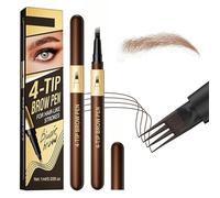 Lápiz de cejas Microblading con punta de 4 horquillas, cepillo preciso que crea trazos naturales similares al cabello para mujeres, lápiz de cejas definido para cejas escasas (Brown)