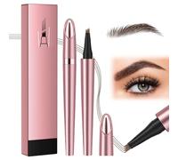 Lápiz de Cejas Microblading, Eyebrow Pencil de Precisión 3D | Marrón oscuro Lapiz Cejas Waterproof, Rellena las Zonas Despejadas, Resistente a las Manchas para Crear Cejas Naturales