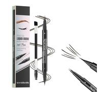 Lápiz de Cejas Microblading, Lápiz de Cejas 2 en 1, Lapiz Cejas Duradero, 2 Puntas Lápiz Cejas Impermeable, Lápiz de Cejas 3D Resistente al Agua con 2 Puntas, Eyebrow Pencil (Marrón negro)
