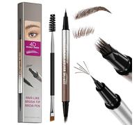 Lápiz de cejas Microblading Magic 2 en 1, lápiz de cejas resistente al agua, cuadrado angular 4D + ultrafino, maquillaje natural salvaje similar al cabello natural para todo tipo de piel (02#Natural