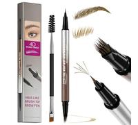 Lápiz de cejas Microblading Magic 2 en 1, lápiz de cejas resistente al agua, cuadrado angular 4D + ultrafino, maquillaje natural salvaje similar al cabello natural para todo tipo de piel (01#Light