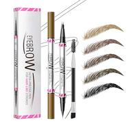 Lápiz de cejas Microblading resistente al agua, 2 en 1, lápiz de cejas, dibujo de pelo, lápiz de cejas con 2 puntas de microhorquilla y punta de pincel precisa, natural, resistente a las manchas