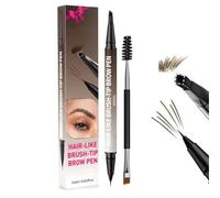 Lápiz de cejas natural y fluido 4D, cejas y delineador de ojos perfectos durante todo el día, punta dura para conseguir, 2 en 1 con doble punta, resistente al sudor y a las manchas (Marrón)