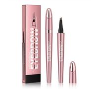 Lápiz de cejas resistente al agua, mágico 3D microblading, color oro rosa, 4 puntas de horquilla, lápiz de cejas para maquillaje natural, duradero y fácil de usar, para el día a día y el deporte (03#)