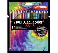 Lápiz de color acuarelable STABILOaquacolor ARTY - Estuche con 24 colores