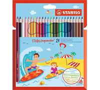 Lápiz de color acuarelable stabiloaquacolor - estuche con 24 colores