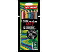 Lápiz de color ecológico STABILO GREENcolors - Estuche ARTY con 12 colores