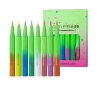 Lápiz de colores fluorescentes, interior de ojos líquidos, 8 rotuladores de neón de color mate, resistente al agua, poemas de contratiempos, colores brillantes, maquillaje de ojos para mujeres