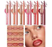 Lápiz de delineador de labios, maquillaje de delineador de labios | Gloss de labios para mujeres | Lipliner Pen y Lipgloss Set, lápiz labial portátil de larga duración para mujeres