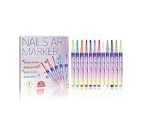 Lápiz de esmalte de uñas, lápices de uñas para uñas verdaderas, 12 colores, marcadores de pintura 3D de secado rápido para uñas de gel, marcadores de dibujo de uñas para mujeres, hogar, salón, fiesta