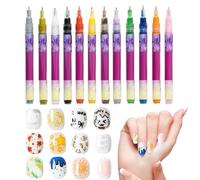Lápiz de esmalte de uñas, lápiz de doble punta de 12 colores, diseño de uñas, pincel delineador de puntos, para el hogar, salón, fiesta, boda, sesión de fotos, citas, vacaciones, cumpleaños, niñas
