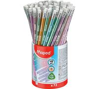 Lápiz de grafito 2hb deco glitter con goma maped