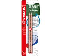 Lápiz de grafito ergonómico fino STABILO EASYgraph S Metálico - 2 unidades color de cuerpo cobre - Dureza HB - Modelo poara diestros
